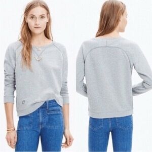 Madewell x Daryl K Gray Cotton Knot Wide Neck Sweatshirt Women’s size XXS SMALL